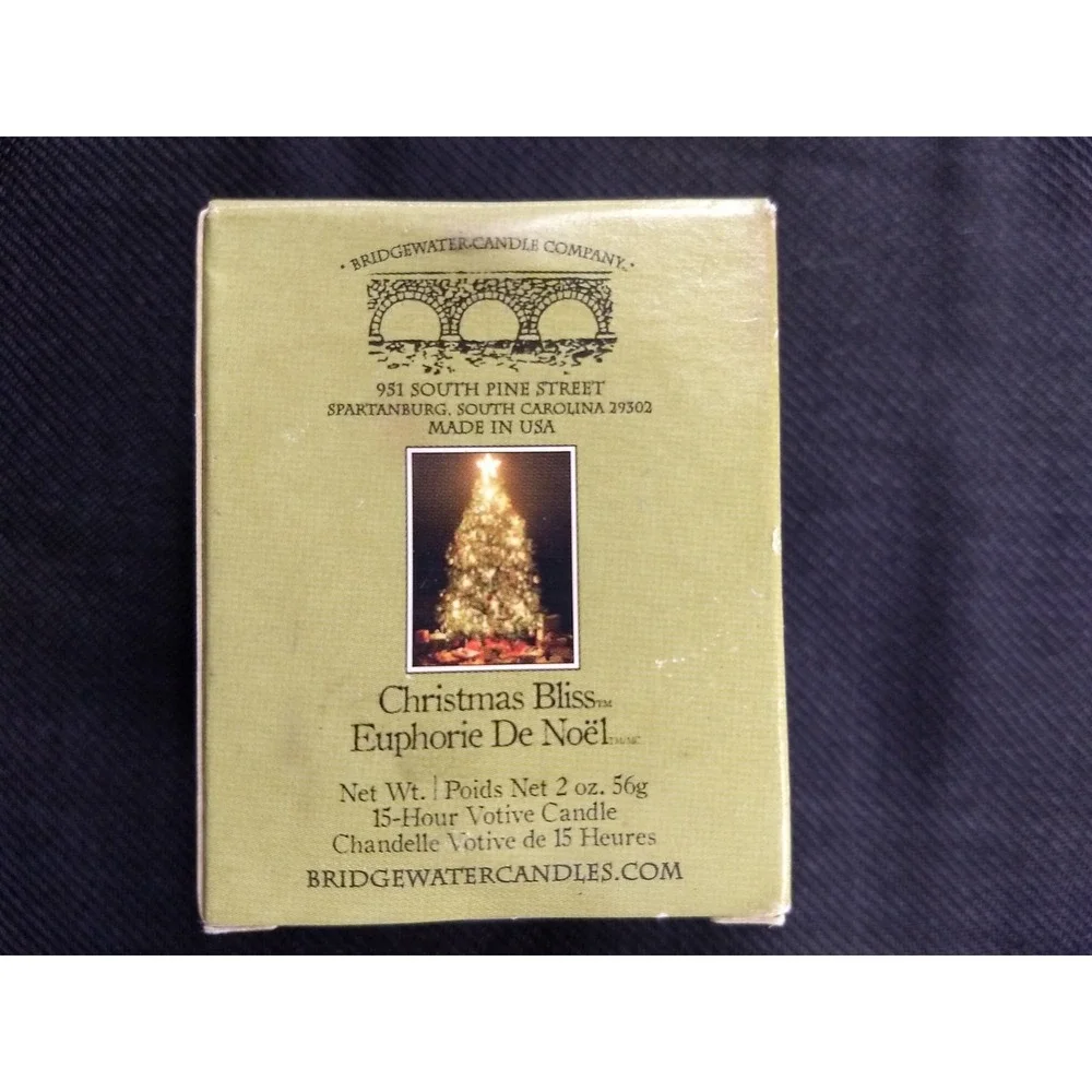 Bridgewater Candle‎ Co Votive Candle Cubes Christmas Bliss 2oz Set of 4 NOS NEW